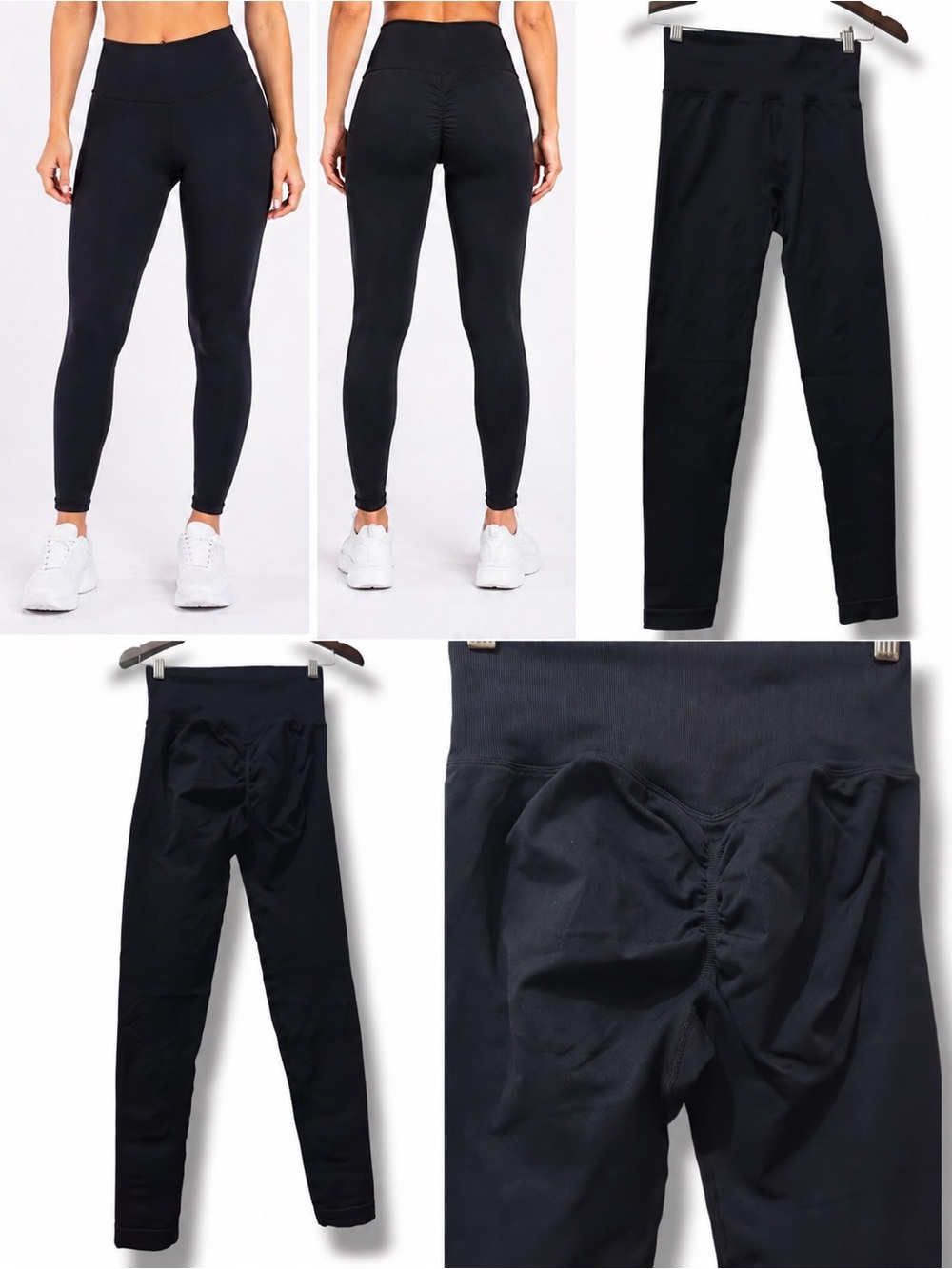 NWOT Black Scrunch Butt Leggings High Waisted Gym Activewear (Size S)